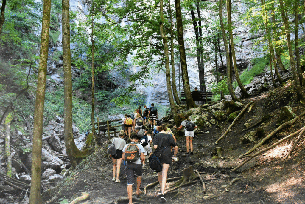 Adventure enthusiasts enjoying trekking and nature trails in Kasauli